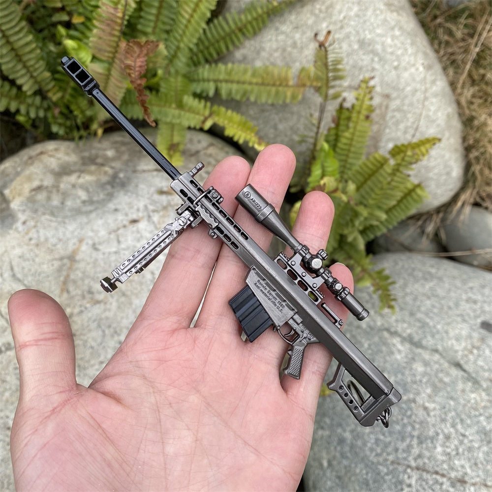 Sniper Rifle Bullet Keychain Metal Barrett M82A1 Sniper Rifle Gun Keychain 17CM/6.7