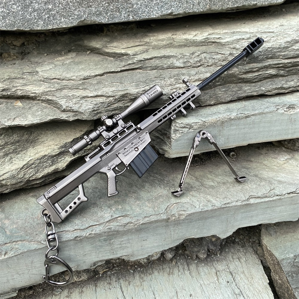 Metal Barrett M82A1 Sniper Rifle Gun Keychain 17CM/6.7