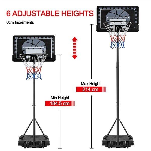 Portable Basketball Hoop UK - 7-8ft Height Adjustable Basketball Net Stand Sports & Outdoor - Tophatter Daily Deals