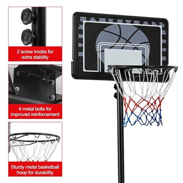 Portable Basketball Hoop UK - 7-8ft Height Adjustable Basketball Net Stand Sports & Outdoor - Tophatter Daily Deals