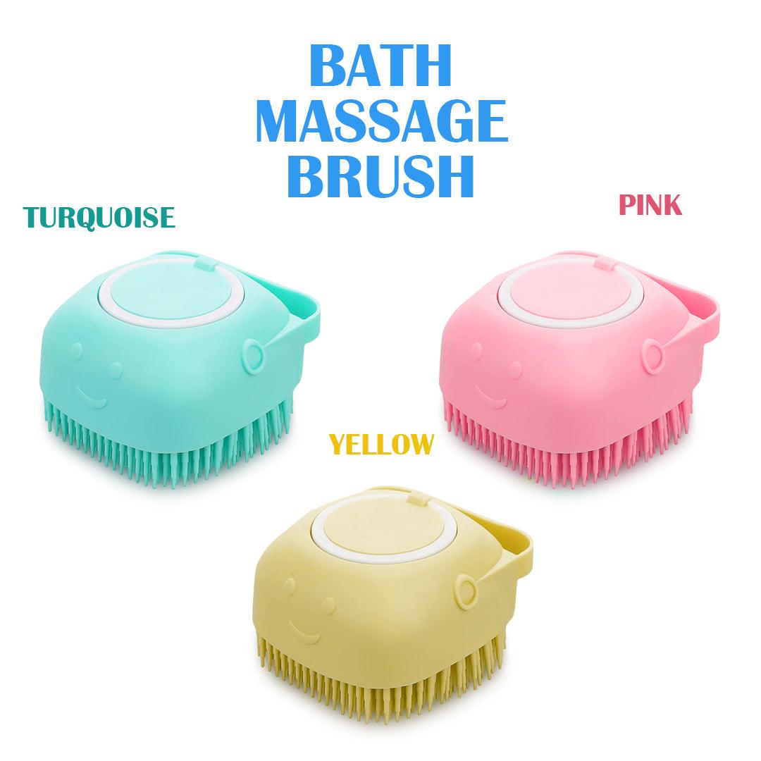 Pet Bath Brush - Pet Dogs Cat Massage Bath Brush Scrubber Shampoo Silicone Dispenser Shower Soft Apparel & Accessories - Tophatter Daily Deals