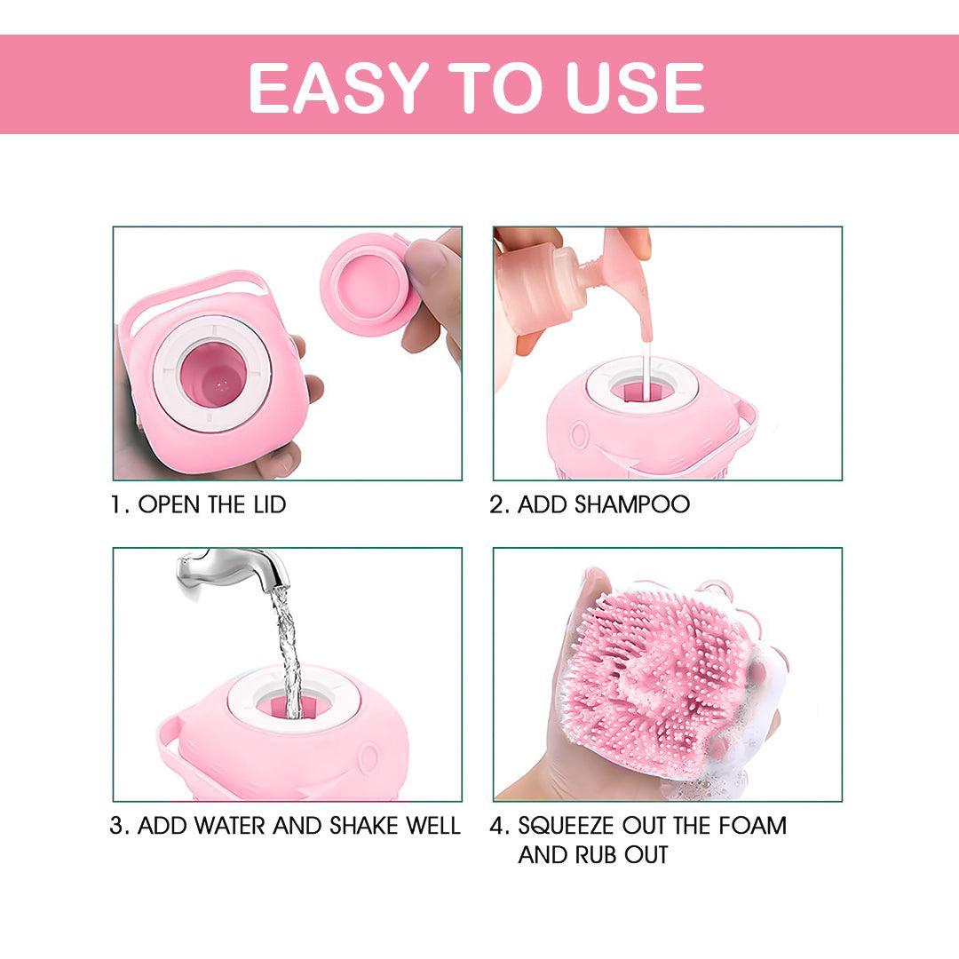 Pet Bath Brush - Pet Dogs Cat Massage Bath Brush Scrubber Shampoo Silicone Dispenser Shower Soft Apparel & Accessories - Tophatter Daily Deals