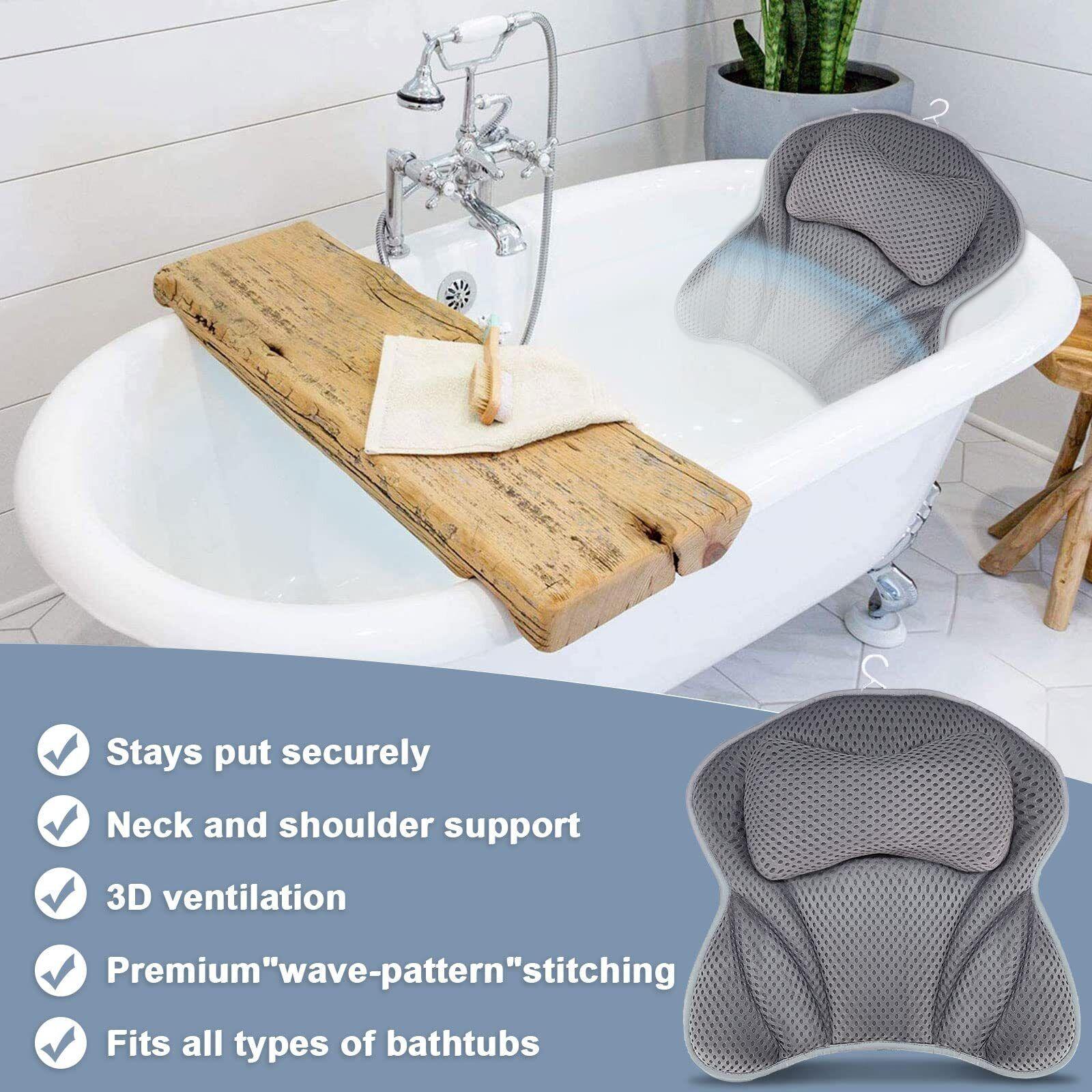 Waterproof Pillows for Baths - Luxury Waterproof Home Spa Non-Slip Comfort Bathtub Headrest Cushion Personal Care - Tophatter Daily Deals
