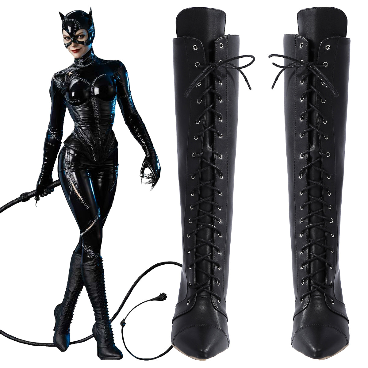 Batman Returns (1992) Catwoman Selina Kyle Shoes Cosplay Boots Shoes/Boots - Tophatter Daily Deals