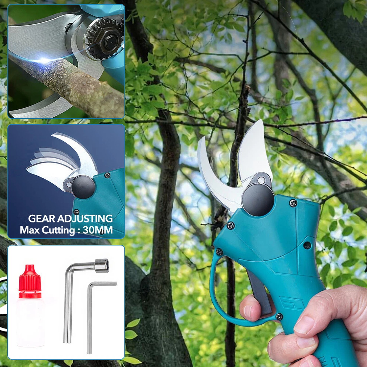Electric Pruning Shears – Cordless Rechargeable Garden Secateurs Branch Cutter with 2 Battery Electric Pruning Shears - Tophatter Daily Deals