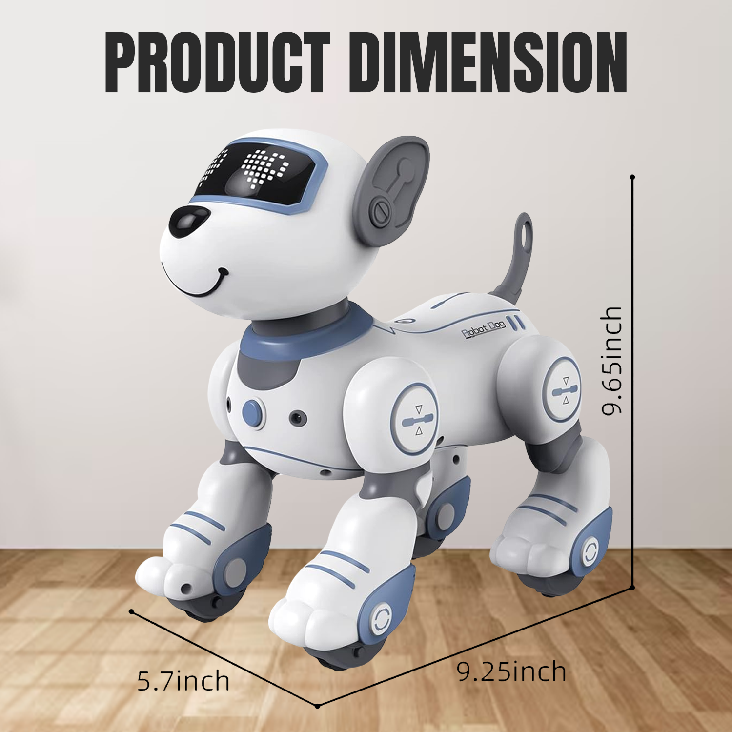 Remote Control Dog Robot – Robotic Puppy Pet Toy with LED Eyes, Music & Dance Modes Electronic - Tophatter Daily Deals