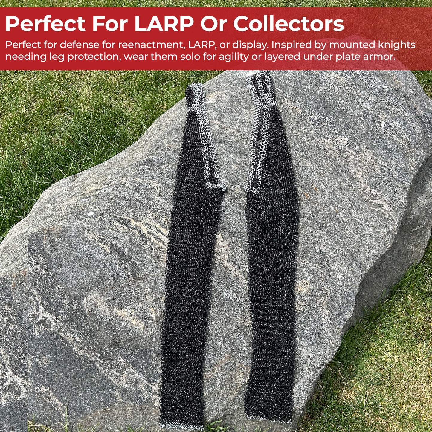 Battle-Ready Chainmail Chausses Leg Armor Medieval armor - Tophatter Daily Deals