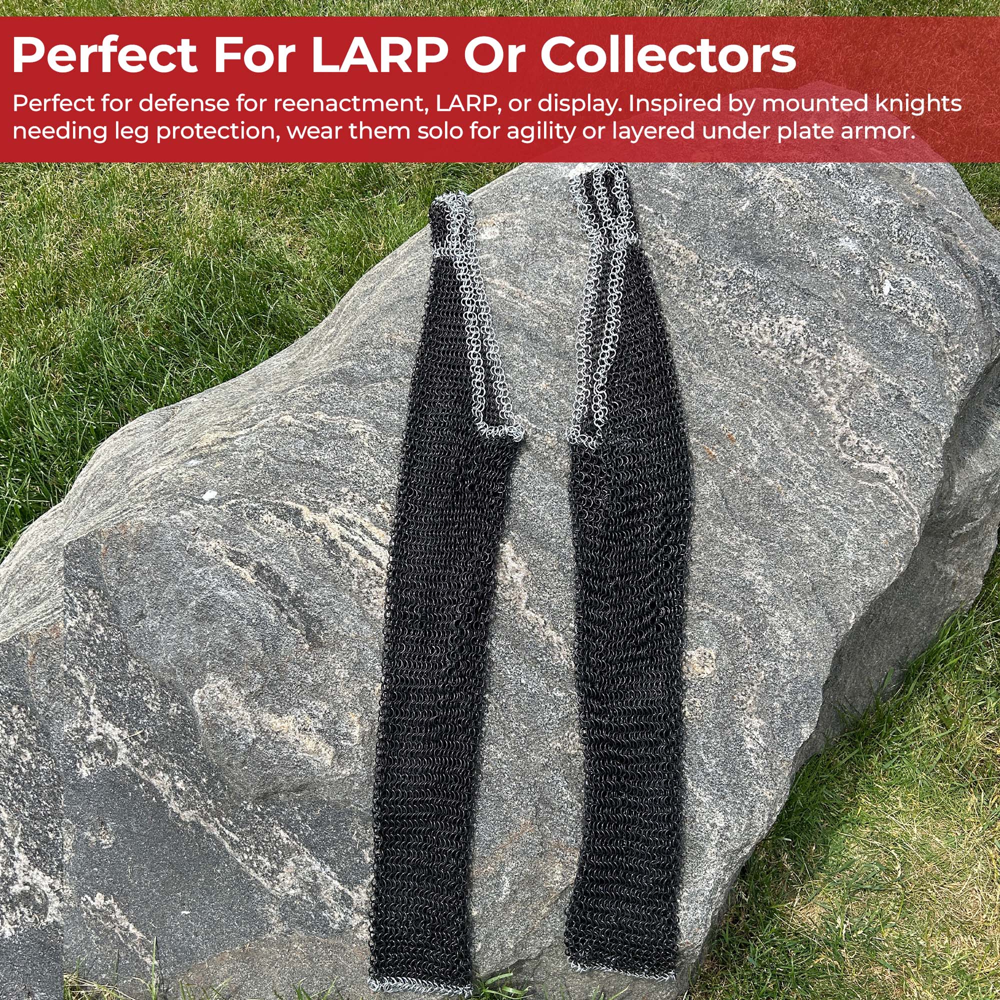 Battle-Ready Chainmail Chausses Leg Armor Medieval armor - Tophatter Daily Deals