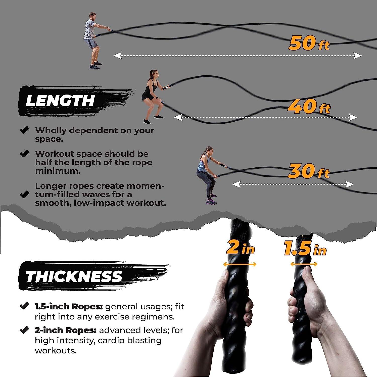 Battle Ropes for Sale - Best Battle Ropes UK Battle Ropes-38mm*9m Exercise Rope ,Training Rope with protective cover &Support Exercise & Fitness - Tophatter Daily Deals
