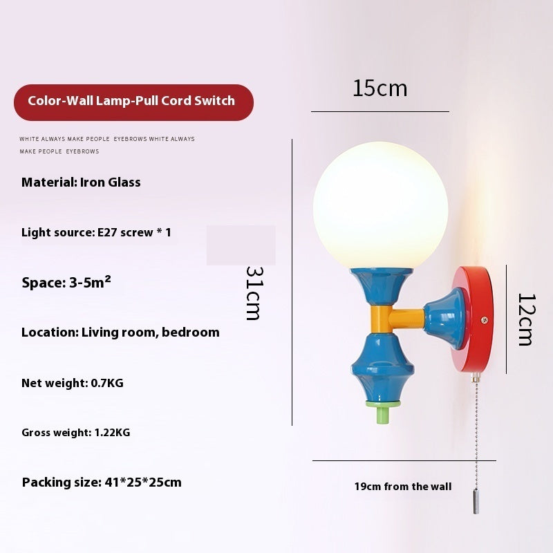 Bauhaus Vintage Wall Light Colorful + Pull Line Style Lighting - Tophatter Daily Deals