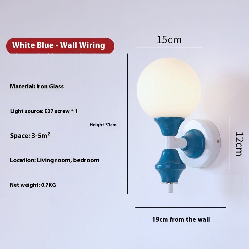 Bauhaus Vintage Wall Light Blue + Wiring Connectors Lighting - Tophatter Daily Deals