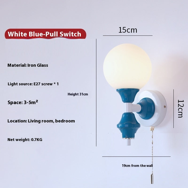 Bauhaus Vintage Wall Light Blue + Pull Line Style Lighting - Tophatter Daily Deals