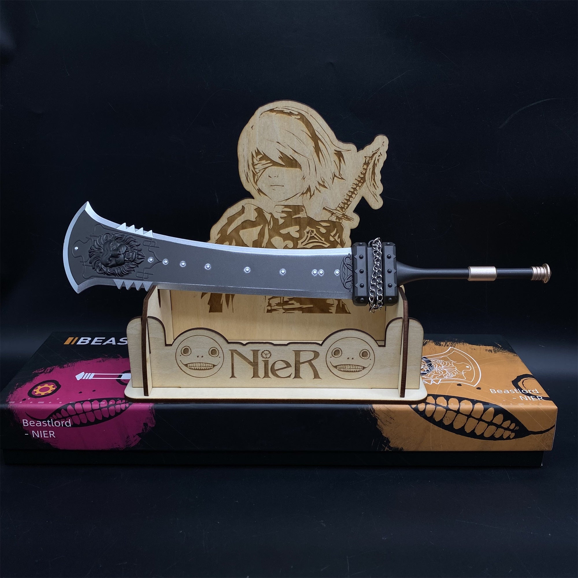 Metal Beastlord Sword Replica With Gift Box Sword & Wood Stand A - Tophatter Daily Deals