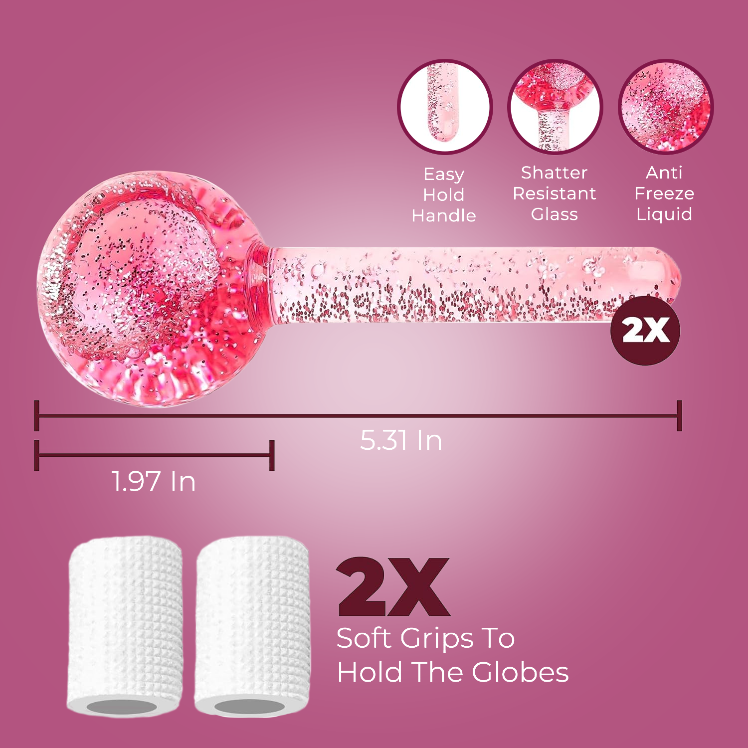 Facial Ice Globes – Cold Face Roller Massage Tool For Skincare Puffiness Treatment Eyes Health & Beauty - Tophatter Daily Deals