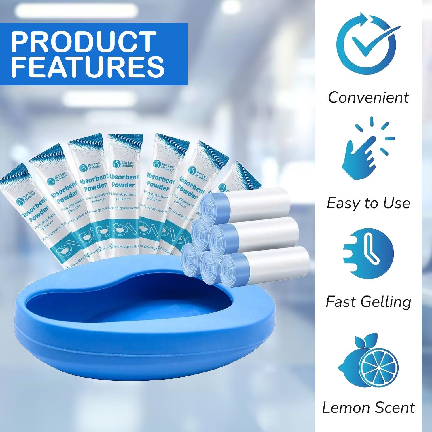 Portable Bed Pan - x30 Sets Super Absorbent Disposable Commode Bed Pan Disposable Commode Liners Health Care - Tophatter Daily Deals