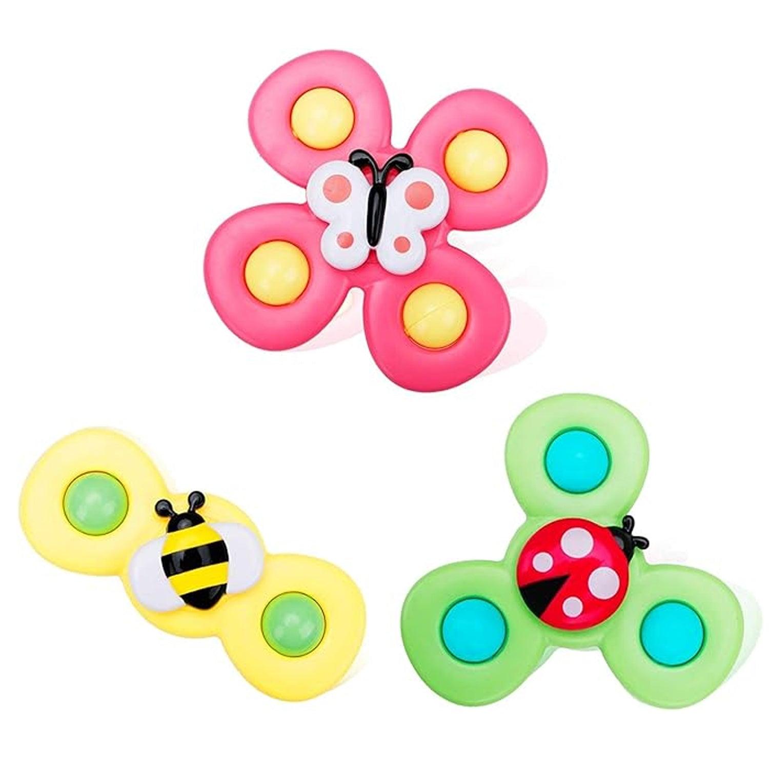 Fidget Spinner Toys - 3 Pcs Suction Cup Spinner Toys Sensory Early Education Bathtub Toy Dining Chairs Birthday Gifts Boy or Girl Insect 1 Baby & Toddler - Tophatter Daily Deals