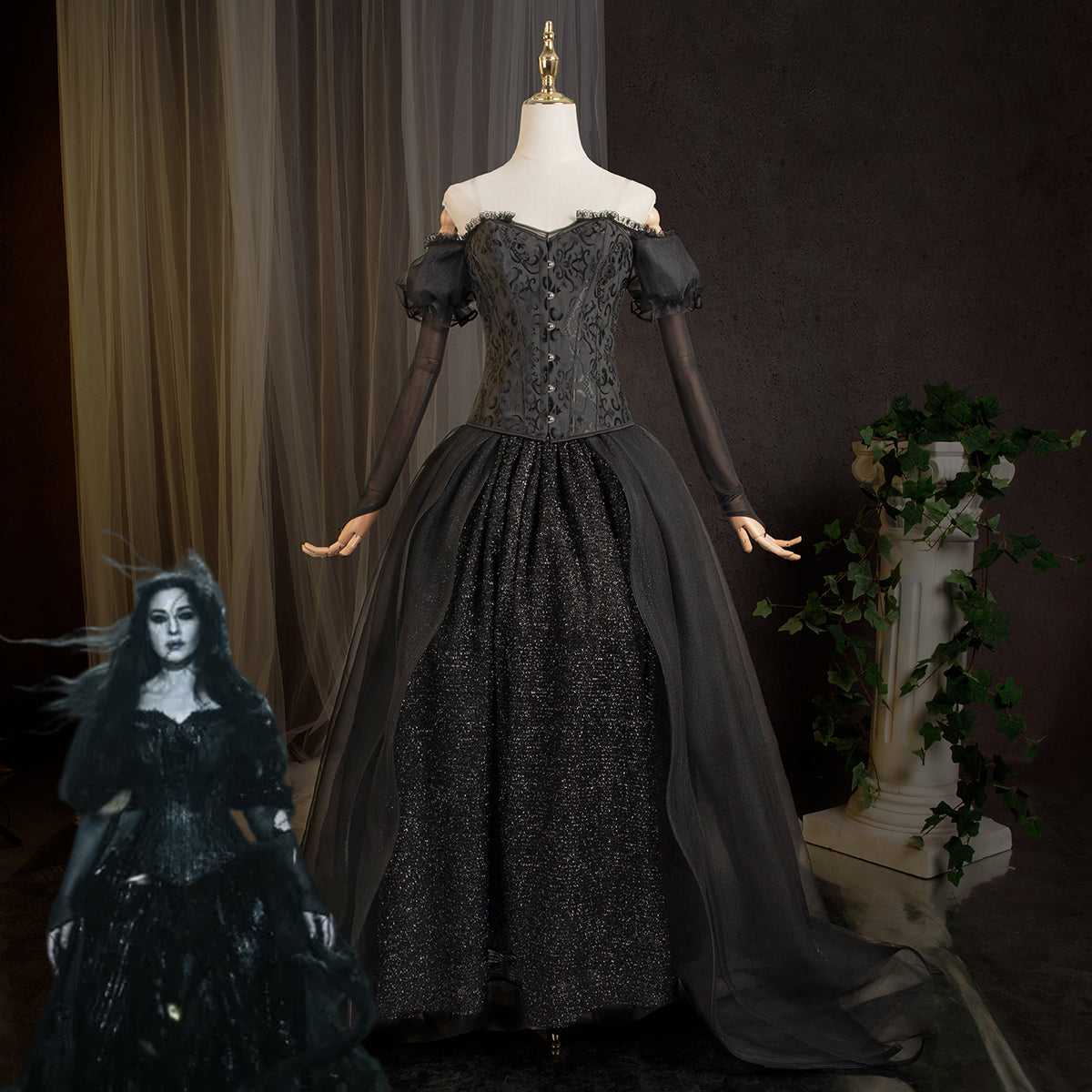 Beetlejuice2 2024 Movie Halloween Delores LaFerve Dark Lady Dress Cosplay Costume - Tophatter Daily Deals