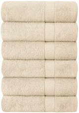 6-Piece Hotel & Spa 100% Cotton Bath Towel Set Beige Bath - Tophatter Daily Deals