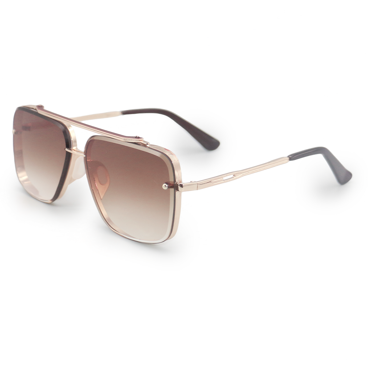 TopFoxx Bella Coffee - Tangle Free Women's Aviator Sunglasses Gold OS Sunglasses - Tophatter Daily Deals