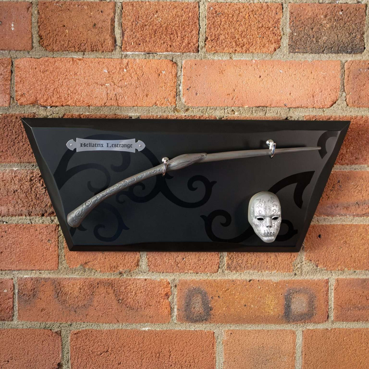 Harry Potter - Bellatrix Wand and Death Eater Mask Display Plaque Sword Display Plaque - Tophatter Daily Deals