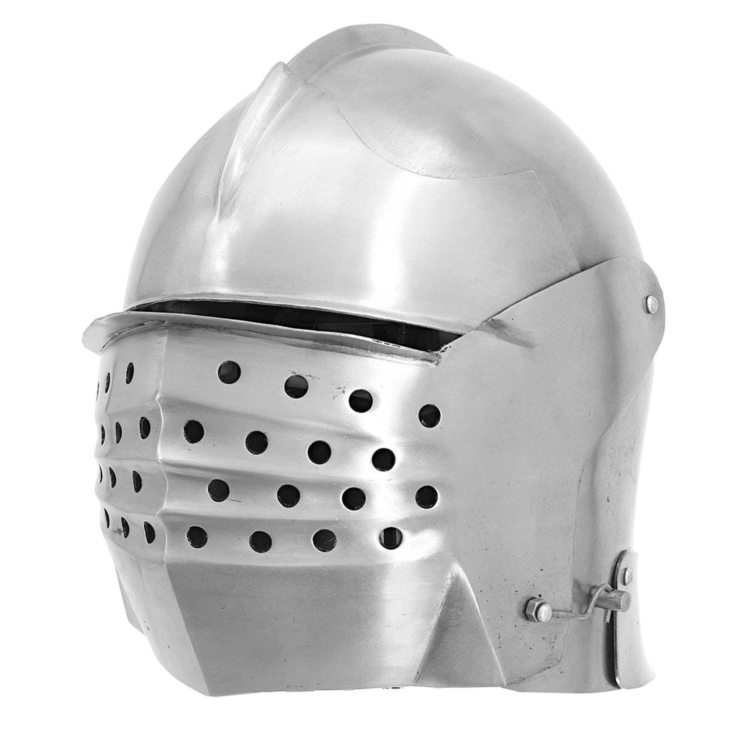 Bellows Face Sallet Battle Helmet with Visor & Leather Liner Helmet - Tophatter Daily Deals