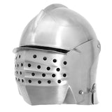 Bellows Face Sallet Battle Helmet with Visor & Leather Liner Helmet - Tophatter Daily Deals