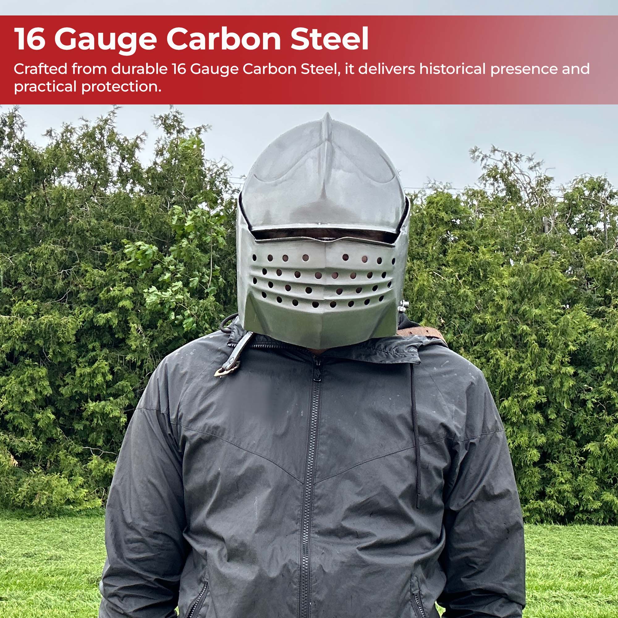 Bellows Face Sallet Battle Helmet with Visor & Leather Liner Helmet - Tophatter Daily Deals