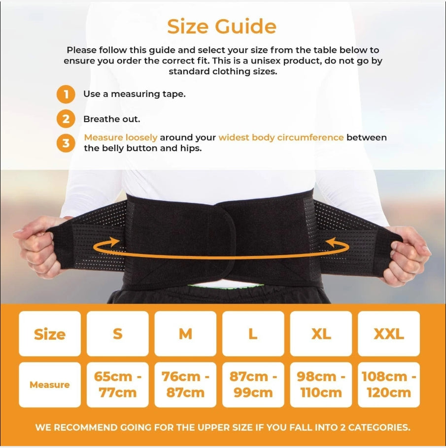 Lower Back Support Belt - Adjustable Back Brace for Lower Back Pain Health Care - Tophatter Daily Deals