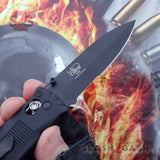 Benchmade Pardue - 530 Black Spear Point Knife Serrated Axis Lock Knife-Folding - Tophatter Daily Deals