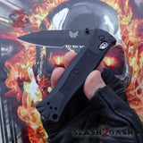 Benchmade Pardue - 530 Black Spear Point Knife Serrated Axis Lock Knife-Folding - Tophatter Daily Deals
