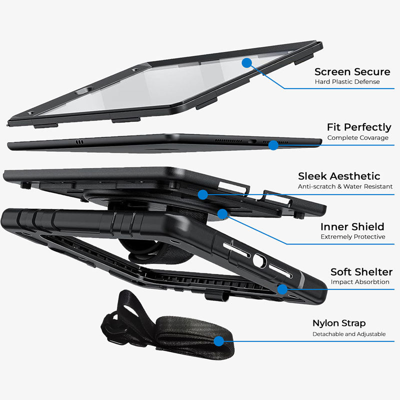 Heavy Duty iPad Case Rugged Tablet Cover With Hand Strap - Tophatter Daily Deals