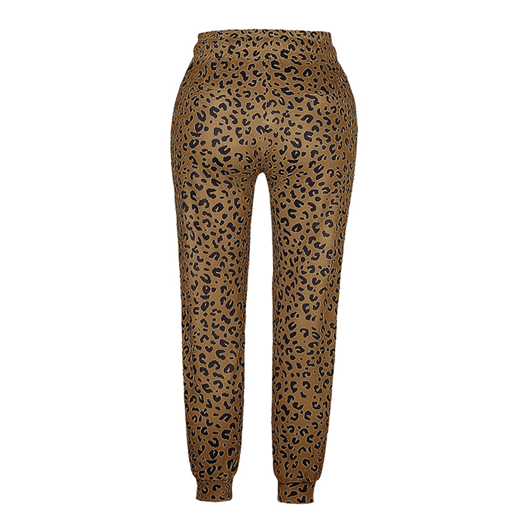 Breathable women’s jogger pants – casual leopard print, polyester, for leisure activities Women's trousers - Tophatter Daily Deals