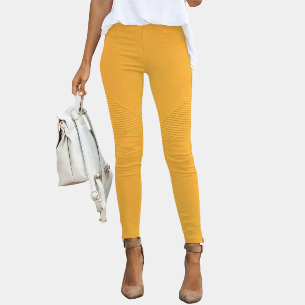 Comfortable women’s high-waisted jeggings – stretchy, fitted design, for everyday and evening wear Yellow Jeggings - Tophatter Daily Deals