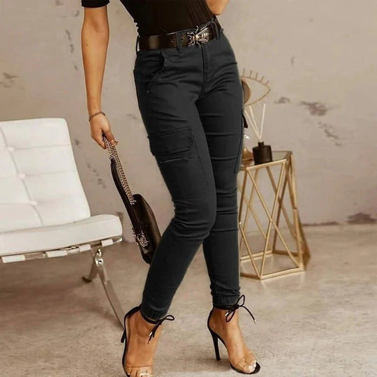 Breathable women's cargo jeans – relaxed fit, durable cotton blend, for everyday wear Black Women's cargo pants - Tophatter Daily Deals