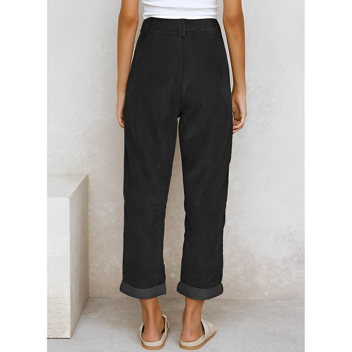 Breathable women's corduroy pants – straight cut, lightweight material, for everyday wear Women's trousers - Tophatter Daily Deals