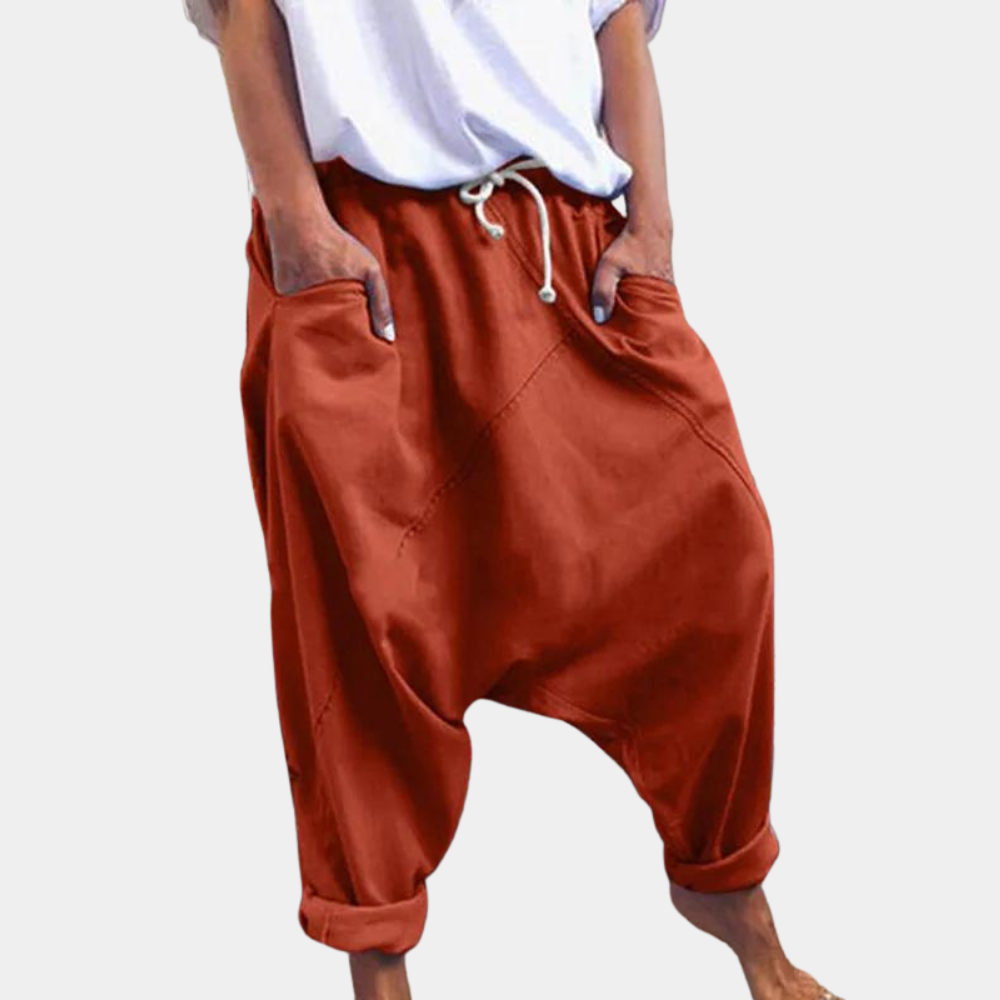 Breathable women's harem pants – wide leg, cotton, for summer outings Women's trousers - Tophatter Daily Deals