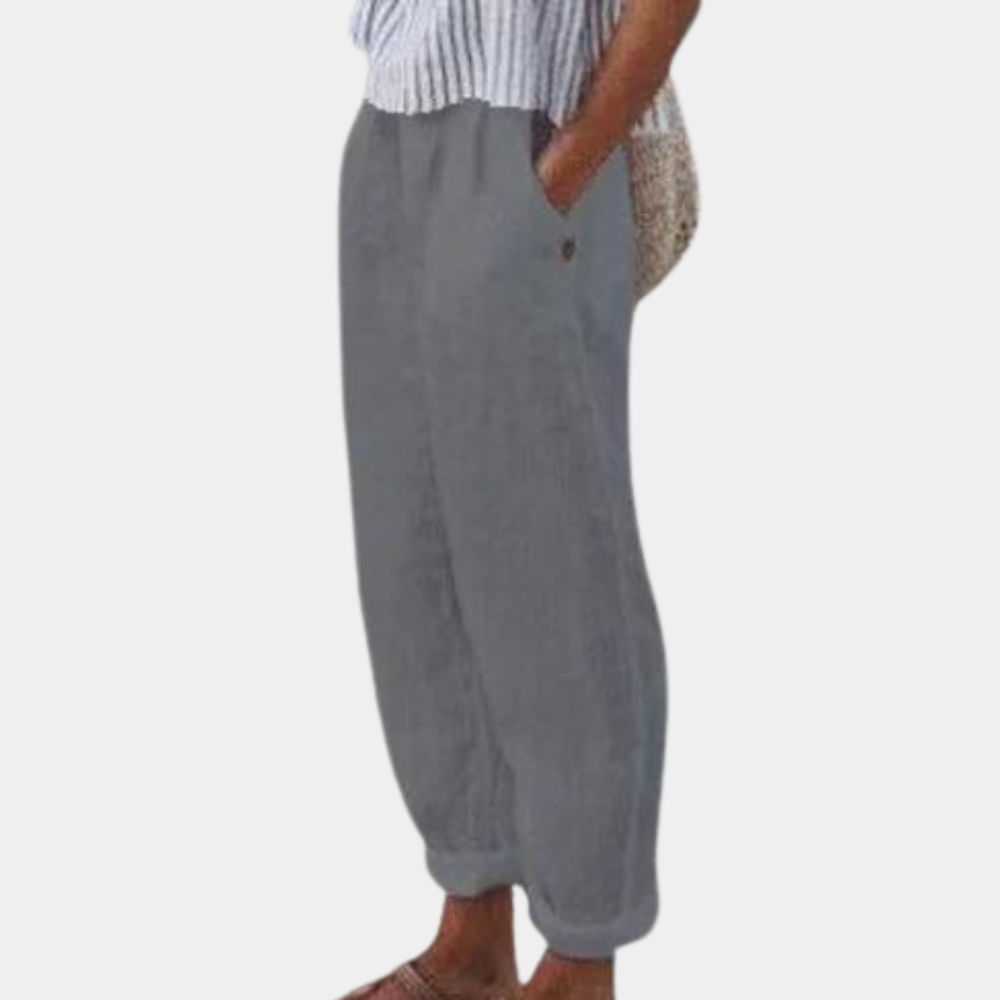 Breathable women’s lounge pants – relaxed fit, lightweight material, for summer outings Gray Women's trousers - Tophatter Daily Deals