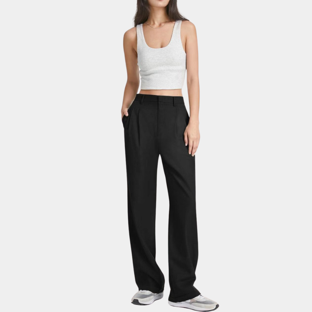 Lightweight & relaxed women's trousers – loose fit, high-quality fabric, for summer Black Women's trousers - Tophatter Daily Deals