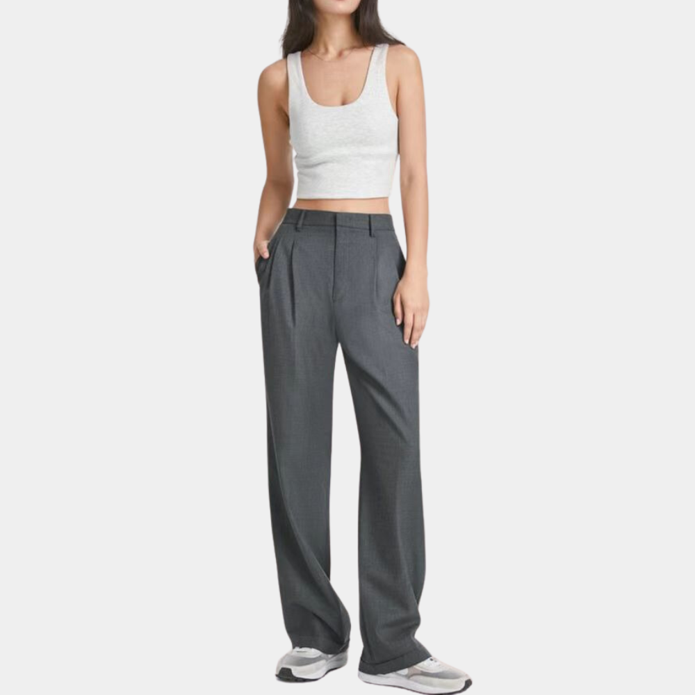 Lightweight & relaxed women's trousers – loose fit, high-quality fabric, for summer Gray Women's trousers - Tophatter Daily Deals
