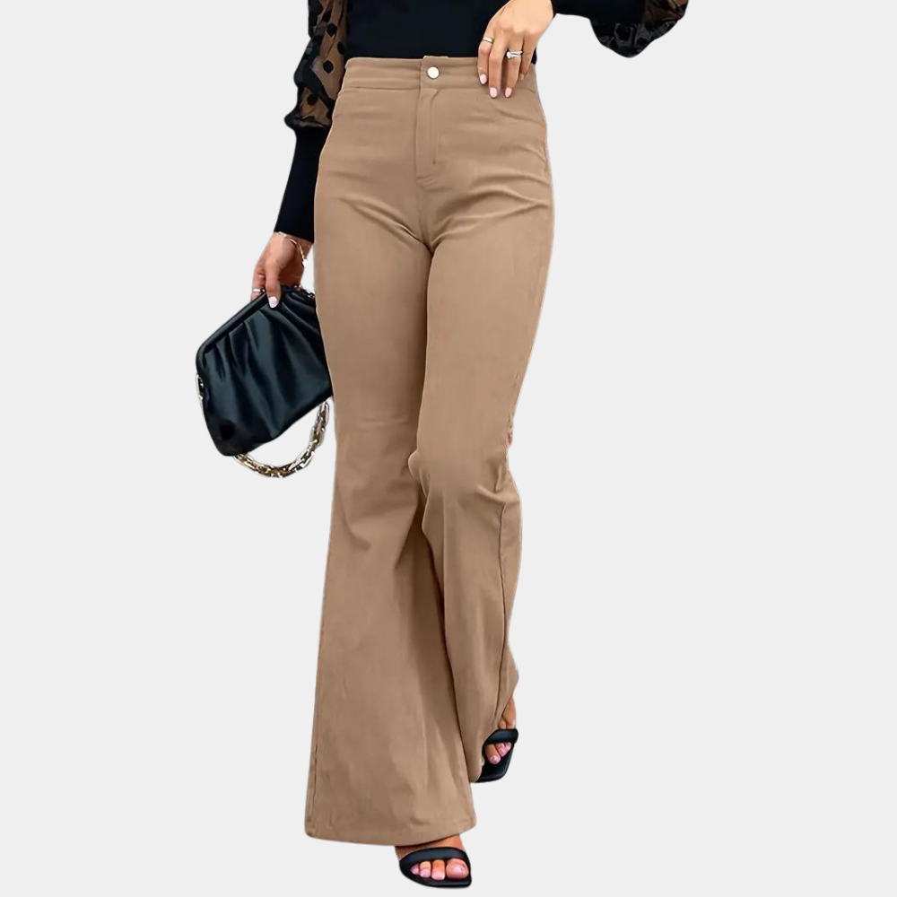 Lightweight & comfortable women’s wide-leg pants – high-waisted corduroy, for summer Women's trousers - Tophatter Daily Deals