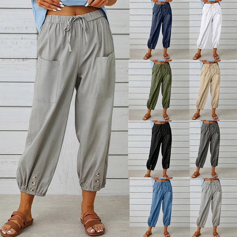 Breathable women's casual pants – elastic waistband, soft fabric, for everyday wear and sports Women's sportswear - Tophatter Daily Deals