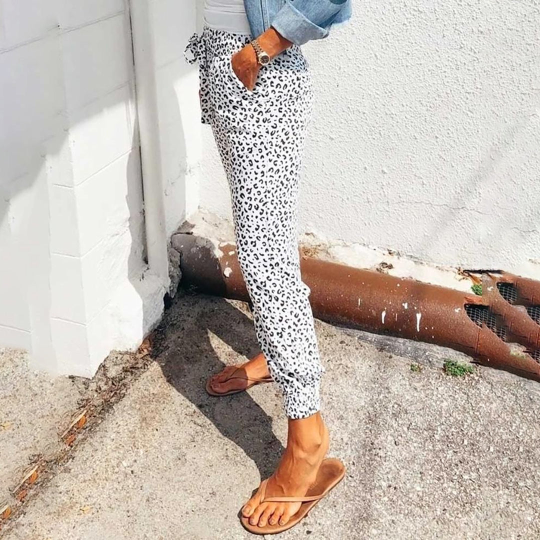 Breathable women’s jogger pants – unique leopard pattern, polyester, for casual activities Women's sportswear - Tophatter Daily Deals