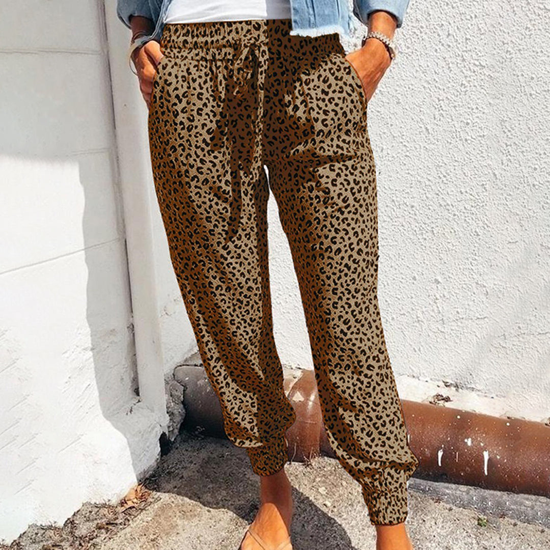 Breathable women’s jogger pants – unique leopard pattern, polyester, for casual activities Auburn Women's sportswear - Tophatter Daily Deals