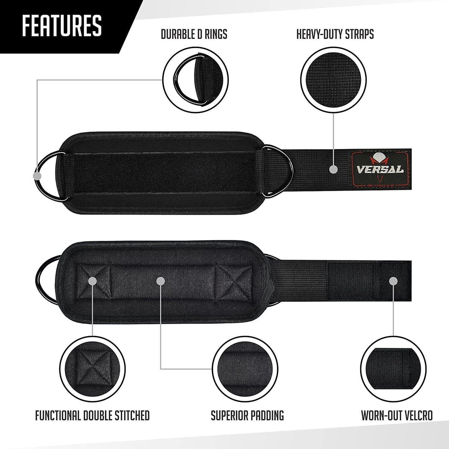 Ankle Strap for Cable Machine - Best Ankle Strap Leg Gym Cable Attachment Pulley Machine Weight Lifting D Ring Exercise & Fitness - Tophatter Daily Deals