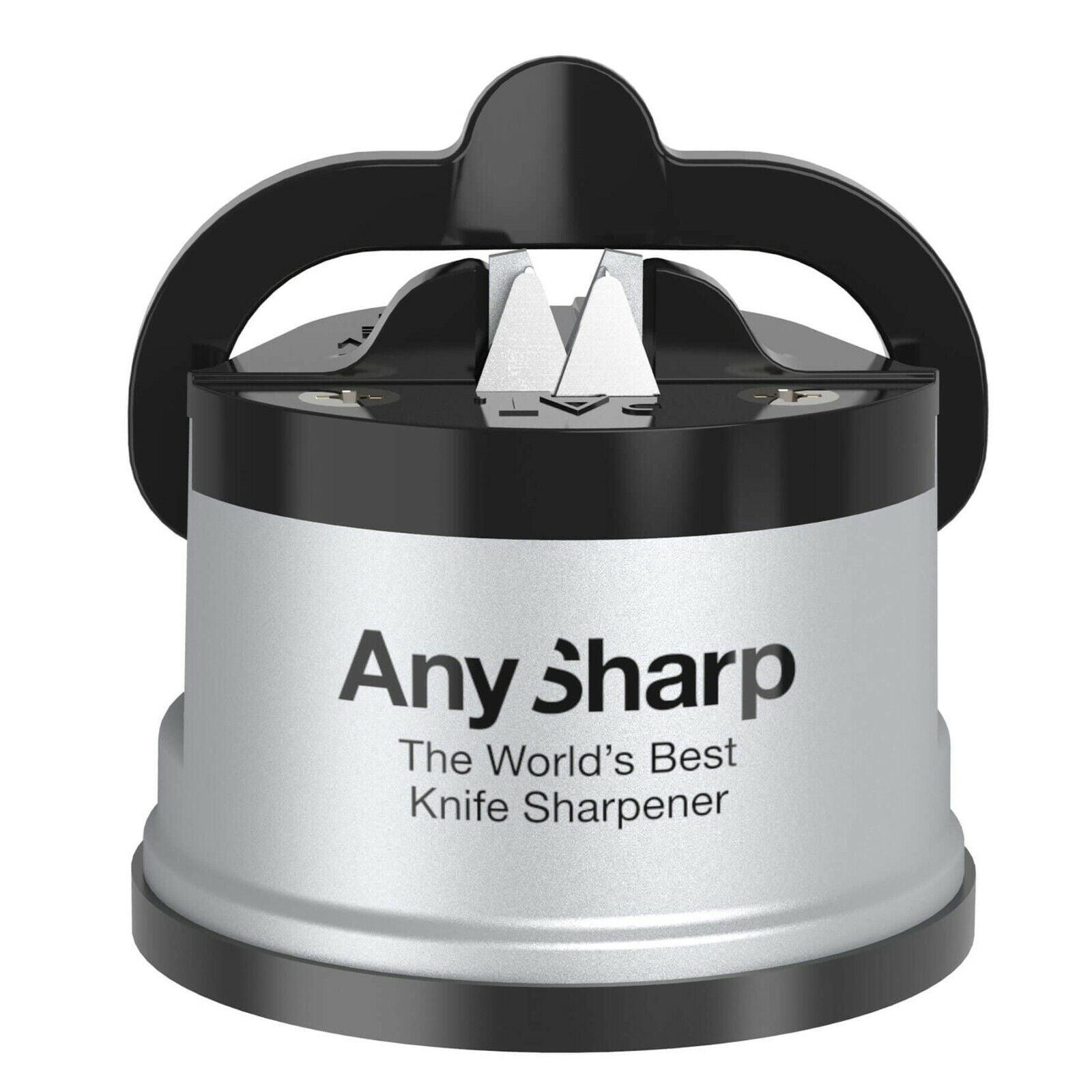 Electric Knife Sharpener UK - World's Best Knife Sharpener, PowerGrip Suction, Original and Genuine Silver Apparel & Accessories - Tophatter Daily Deals