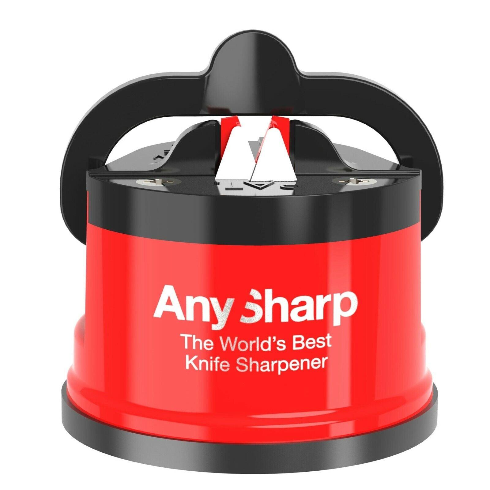Electric Knife Sharpener UK - World's Best Knife Sharpener, PowerGrip Suction, Original and Genuine Red Apparel & Accessories - Tophatter Daily Deals