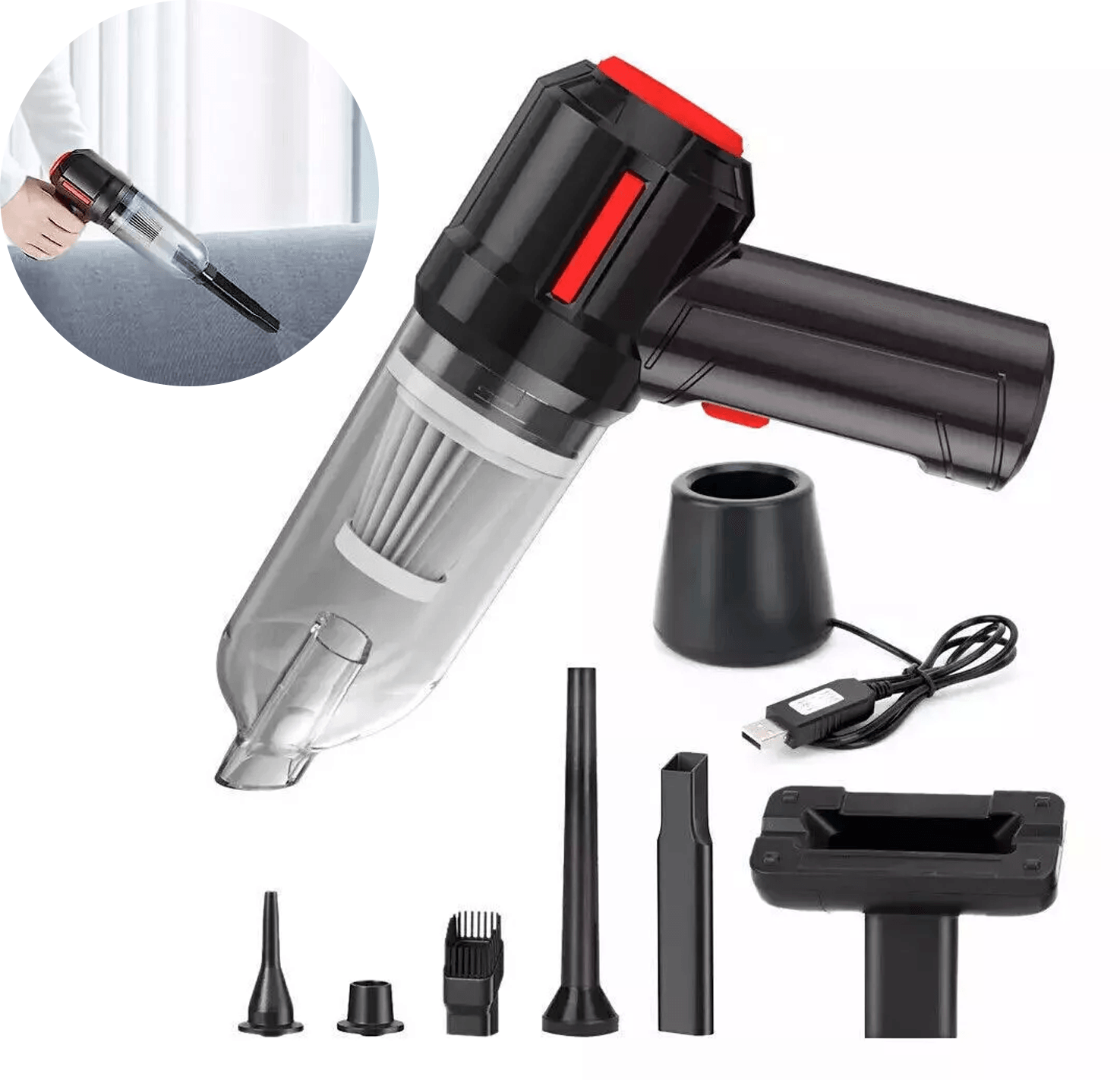 Best Cordless Vacuum Cleaner UK - Handheld Vaccum Mini Power Suction USB Rechargeable Apparel & Accessories - Tophatter Daily Deals