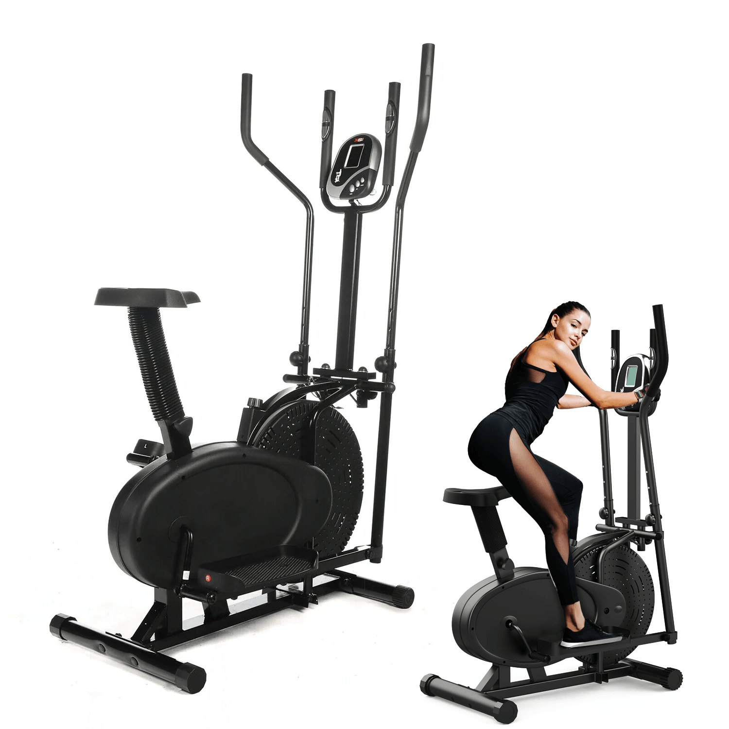 Best Elliptical Cross Trainer - 2 in 1 Exercise Bike Cardio Fitness Workout Machine Exercise & Fitness - Tophatter Daily Deals