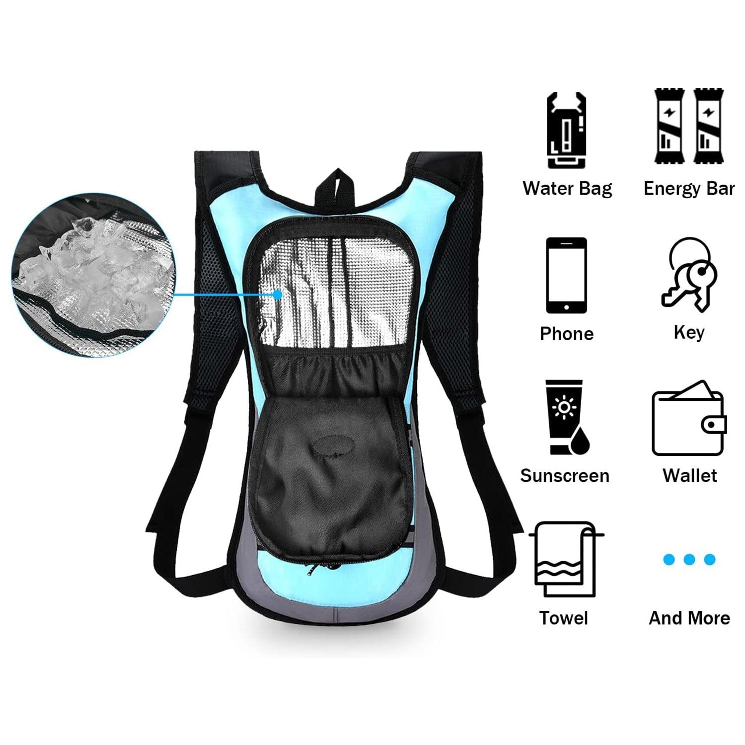 Backpack With Water Bladder - 2L Hydration Backpack Cycling Hiking Running Travel Sports & Outdoor - Tophatter Daily Deals
