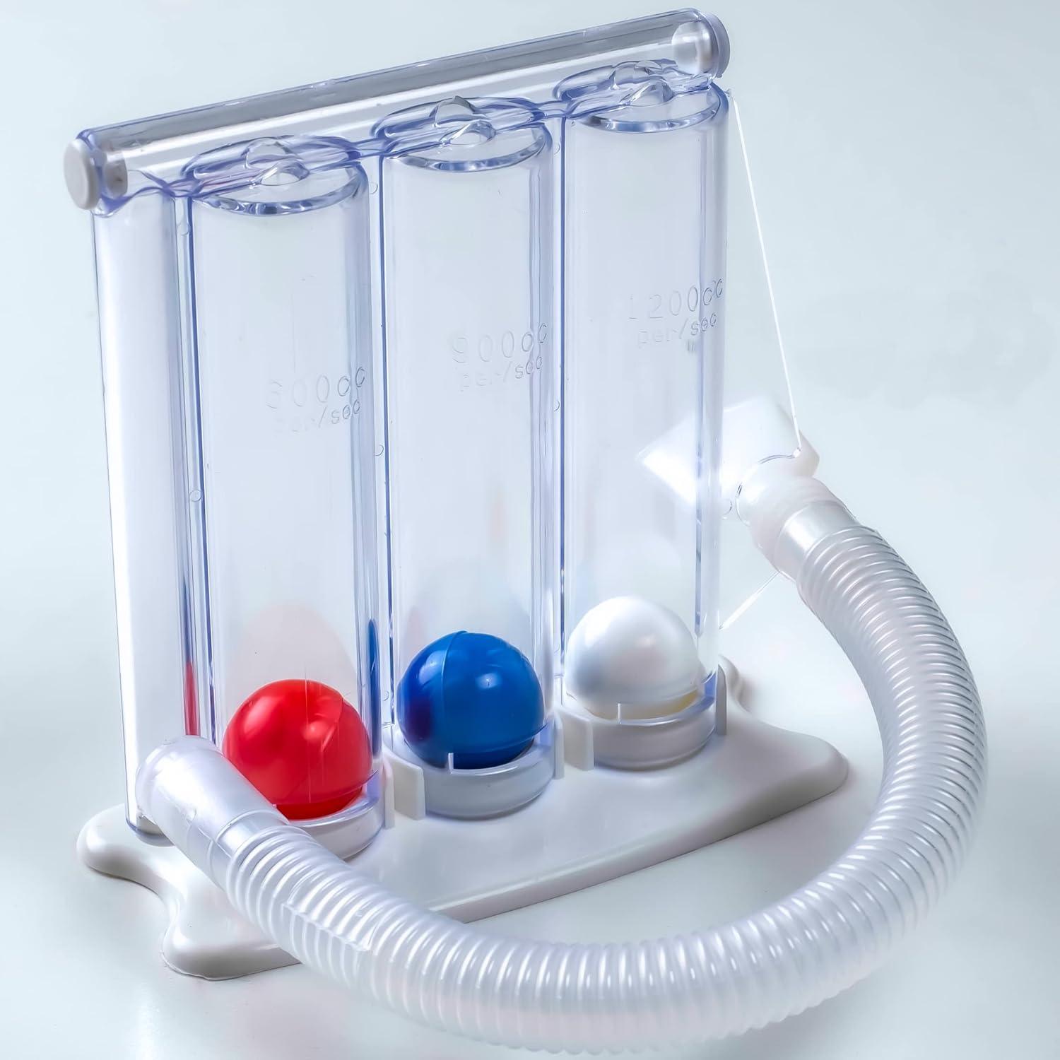 Best Lung Exercise Device - Three-ball Breathing Trainer Incentive Spirometer Lung Respiratory Exerciser Health Care - Tophatter Daily Deals